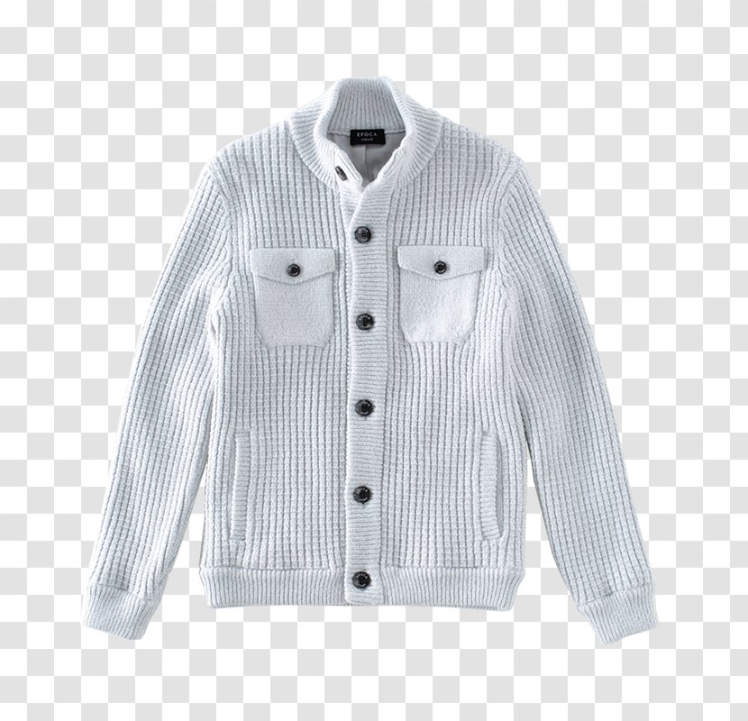 Cardigan Neck Collar Jacket Sleeve - White Transparent PNG