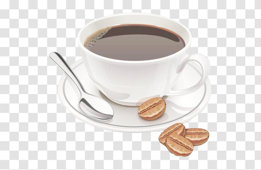 Coffee Cup Cafe - Mug - And Scattered Beans Transparent PNG