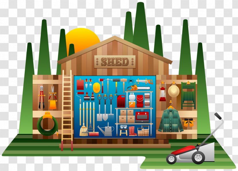 Clip Art Openclipart Shed Vector Graphics Garden Tool - Outdoor Play Equipment - Building Transparent PNG