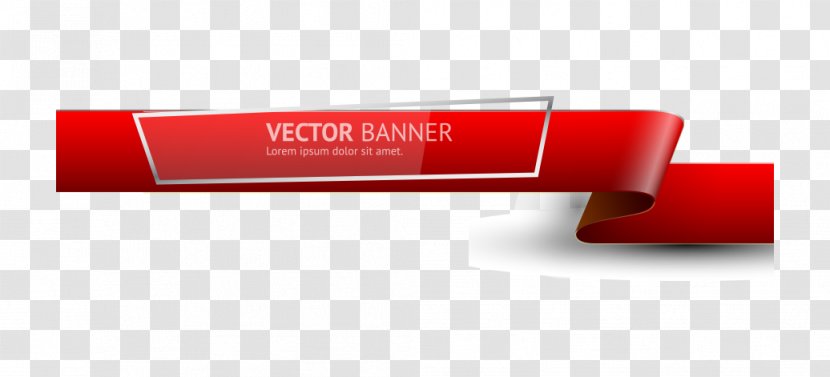 Brand Rectangle - Red Ribbon Gradient Vector Transparent PNG
