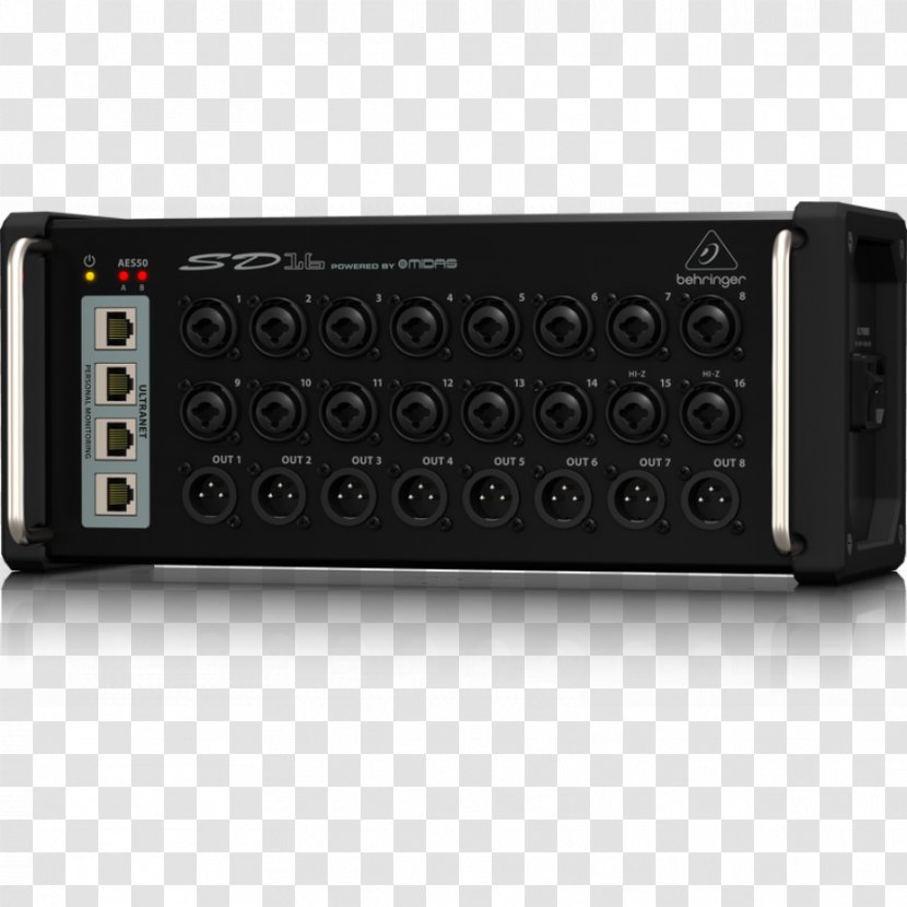 Microphone Digital Audio Stage Box Behringer Snake SD16 Mixers - Electronics Transparent PNG