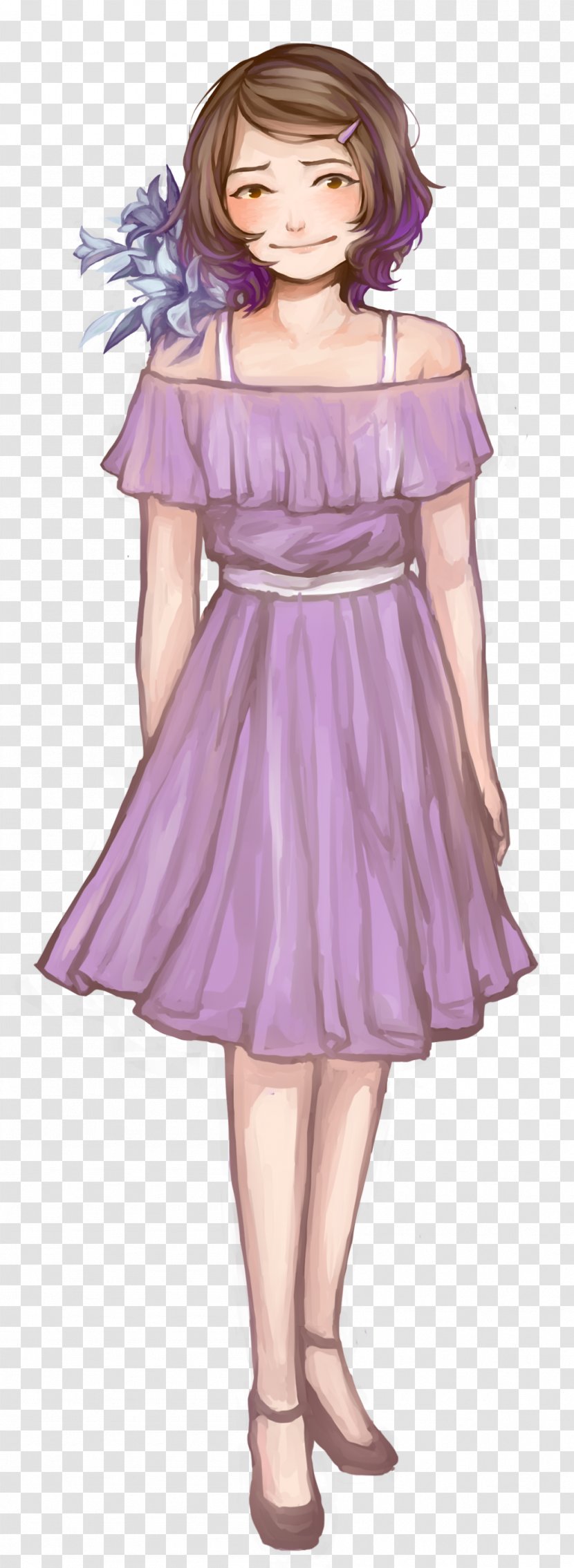 Fairy Costume Shoulder Purple Brown Hair - Heart Transparent PNG