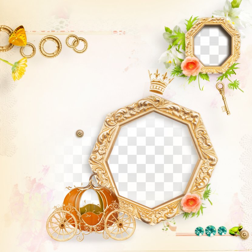 Picture Frame Page Layout Clip Art - Scrapbooking - Gold Transparent PNG