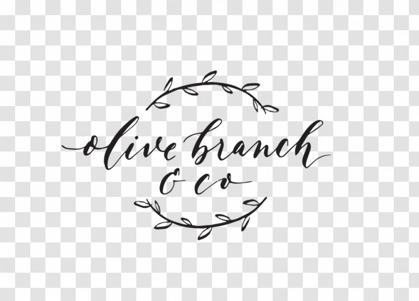 Calligraphy Handwriting Olive Branch Lettering Logo - Happiness - Brand Transparent PNG