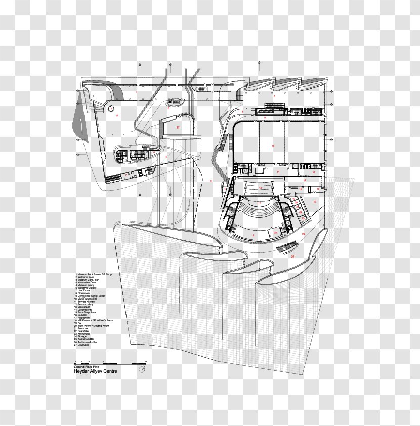 Heydar Aliyev Center Guangzhou Opera House Floor Plan Architecture Architectural Drawing - Architect Transparent PNG