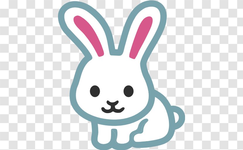 Easter Bunny Emoji Dutch Rabbit Sticker - Rabits And Hares - Ears Transparent PNG