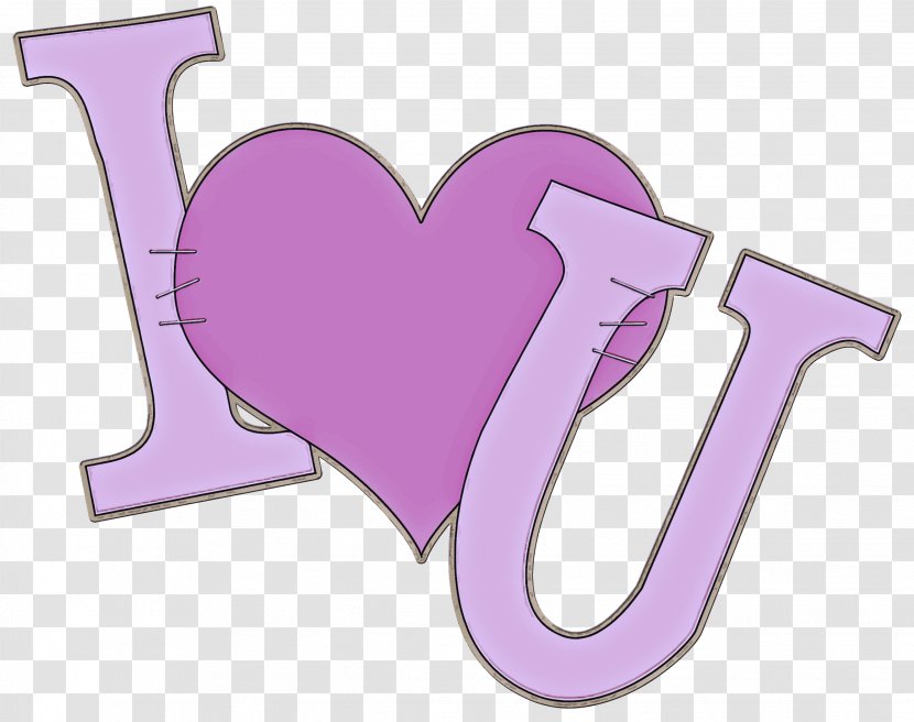 Purple Violet Pink Text Lilac - Love Heart Transparent PNG