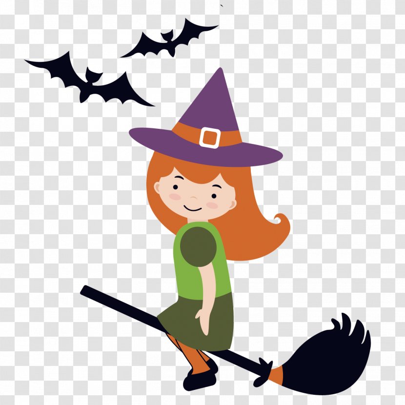 Witchcraft Halloween Costume Illustration - Little Witch Broom Transparent PNG