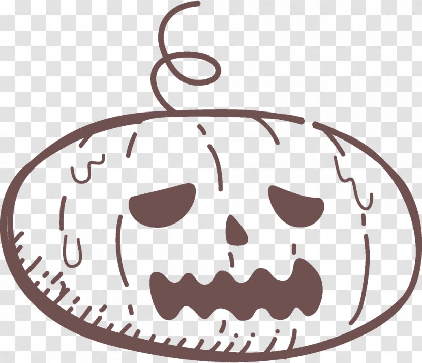 Jack-o-Lantern Halloween Pumpkin Carving - Ornament - Line Art Transparent PNG