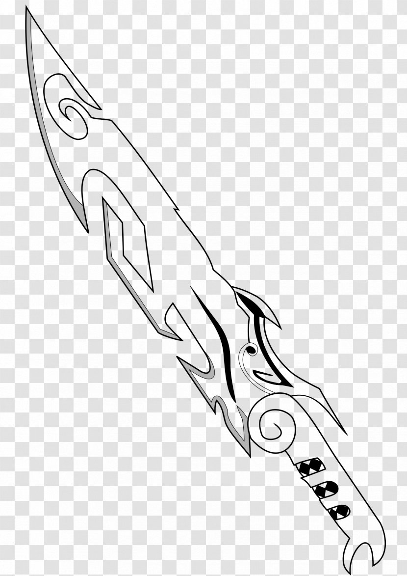 Drawing Sword Art Clip - Monochrome - Swords Transparent PNG