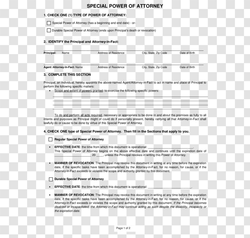 Power Of Attorney Document Revocation General Attorney-in-fact - Motor Vehicle Transparent PNG