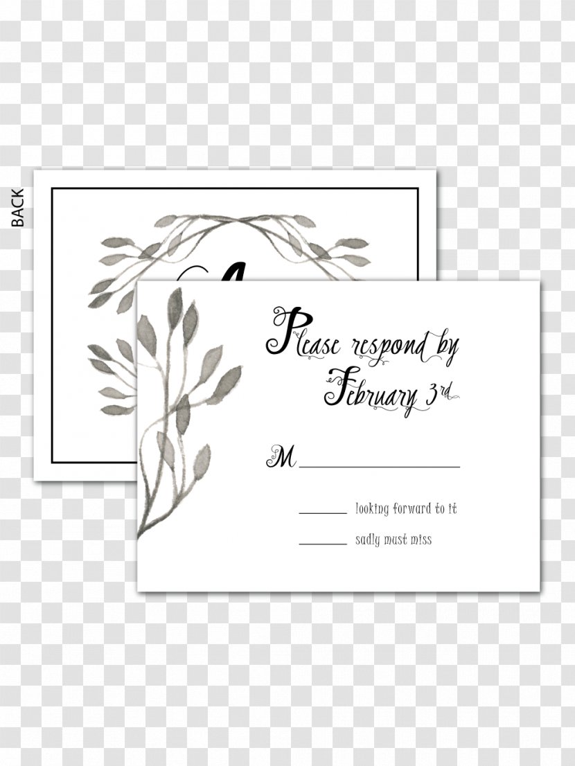 Wedding Invitation Paper Calligraphy RSVP - Menu Transparent PNG