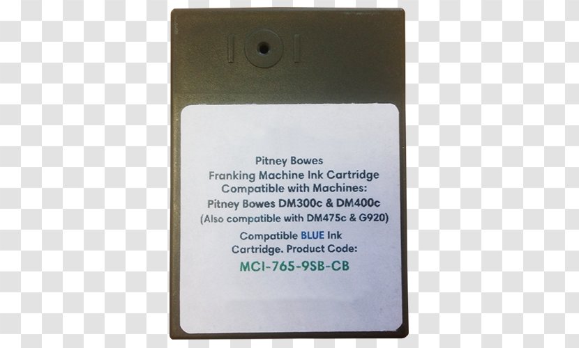 Pitney Bowes Ink Cartridge Mail Franking - Rom - Blue Transparent PNG