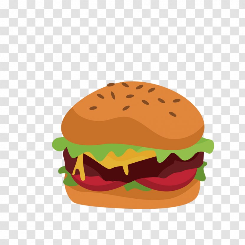 Hamburger Food Euclidean Vector - Sandwich - Hand Painted Burger Transparent PNG