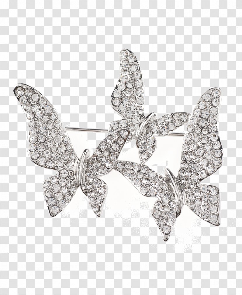 Earring Body Jewellery Brooch Silver - Wing Transparent PNG