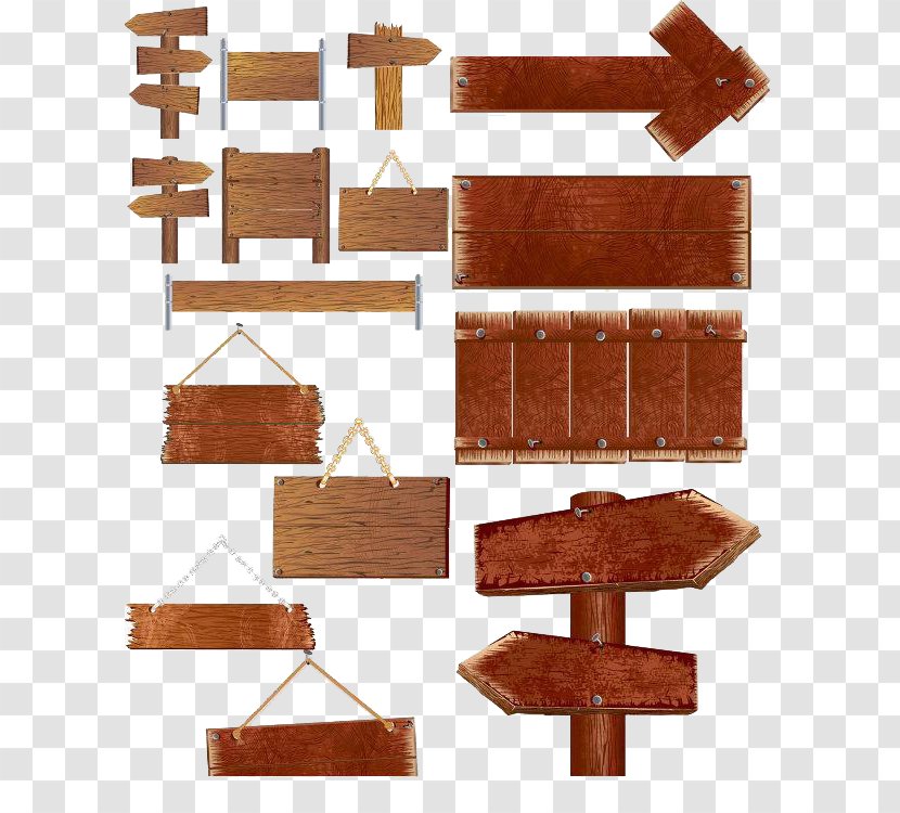 Wood Sign Euclidean Vector Clip Art - Wooden Direction Transparent PNG