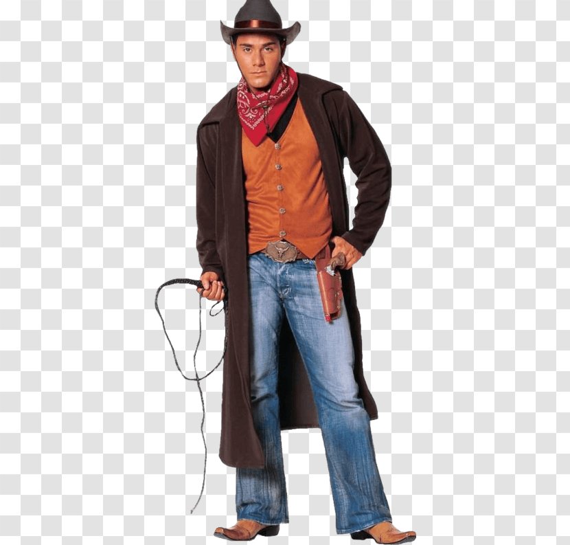 American Frontier Cowboy Costume Party Clothing - Duster - Hat Transparent PNG