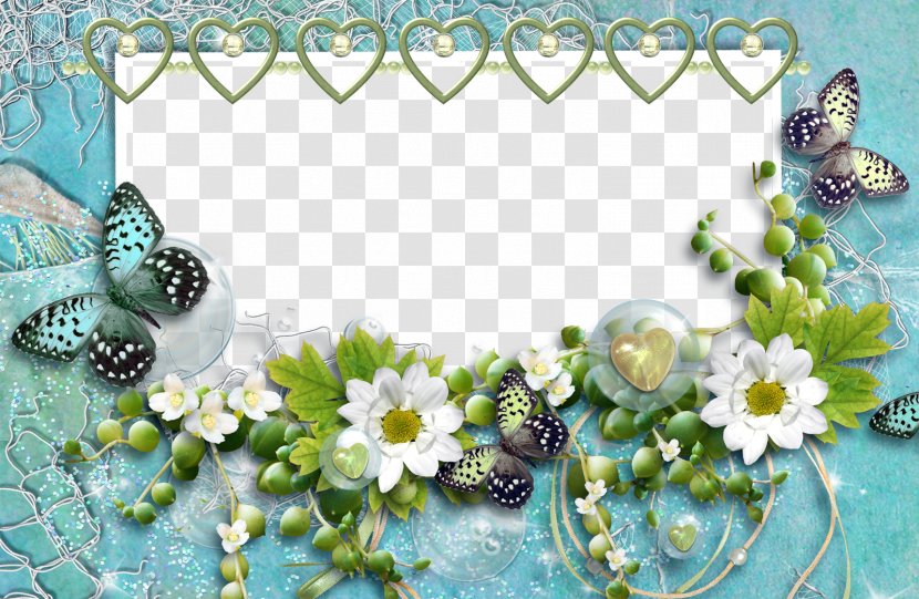 Picture Frames Flower Heart Greeting & Note Cards Clip Art - Arranging - Flowers And Butterflies Hearts Transparent PNG