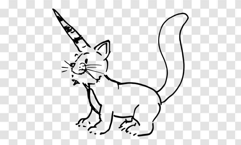 Kitten Black And White Cat Drawing Clip Art - Whiskers Transparent PNG