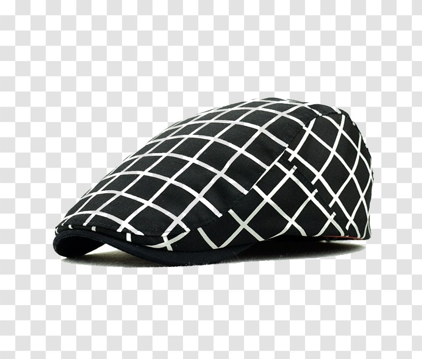 Newsboy Cap Hat Flat Beret - Online Shopping - Black Plaid Transparent PNG