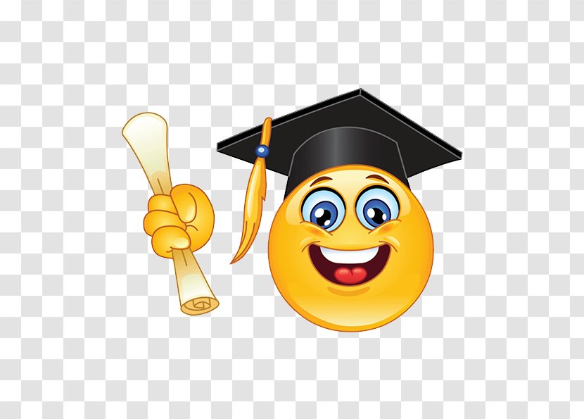 Emoticon Graduation Ceremony Smiley Clip Art - Emoji Transparent PNG