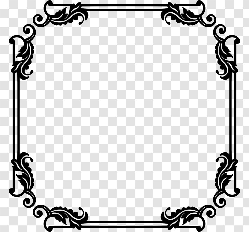 Picture Frames Decorative Arts Clip Art - Black - Area Transparent PNG