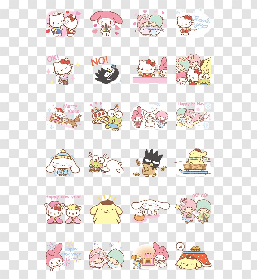 My Melody Hello Kitty Sticker Kuromi Sanrio - Cinnamoroll - Line Transparent PNG