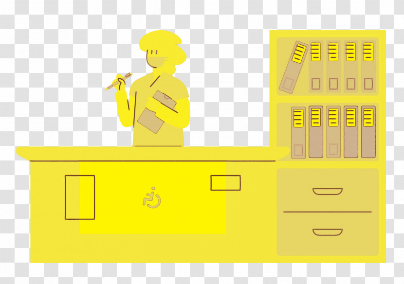 Furniture Yellow Line Cartoon Font Transparent PNG