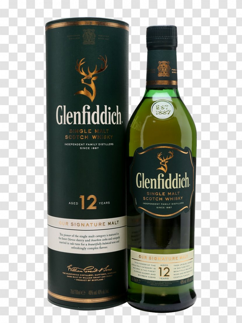 Glenfiddich Single Malt Scotch Whisky Whiskey - Drink - Wine Transparent PNG