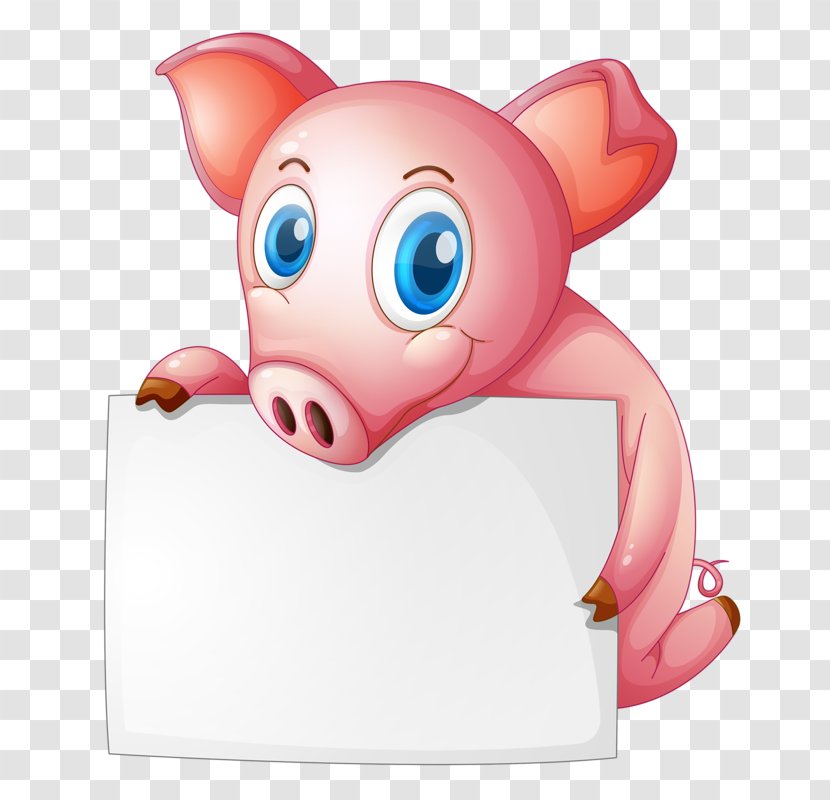 Domestic Pig Illustration - Vertebrate - Take White Paper Little Transparent PNG