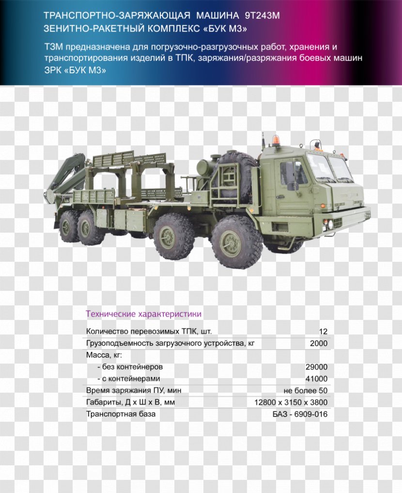 Бук-М3 Buk Missile System Geleid Wapen Machine Armored Car - Artillery - Mode Of Transport Transparent PNG