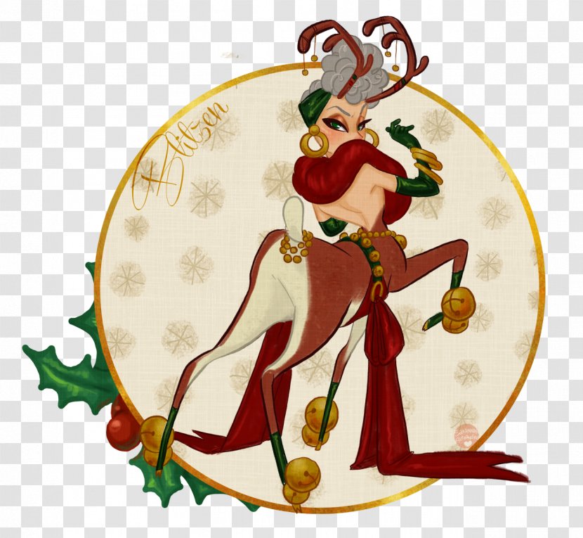 Santa Claus's Reindeer Christmas Ornament Rudolph - Cartoon Transparent PNG
