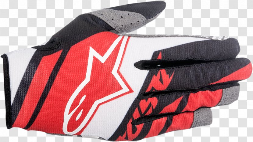 Alpinestars Cycling Glove Red White - Protective Gear In Sports - Bicycle Transparent PNG
