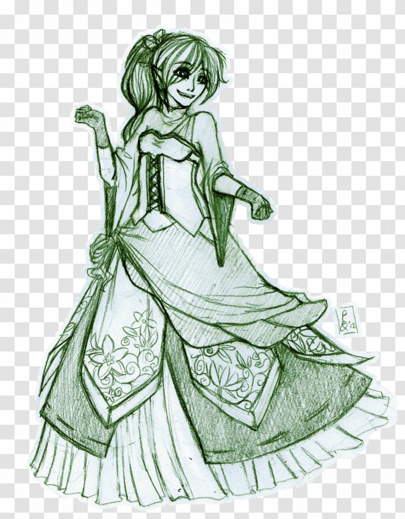 Line Art Dress Cartoon Sketch - Hm Transparent PNG