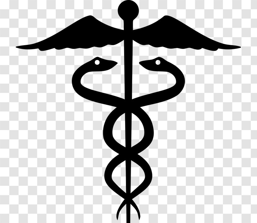 Staff Of Hermes Rod Asclepius Caduceus As A Symbol Medicine - Black And White Transparent PNG