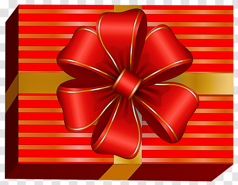Red Present Ribbon Gift Wrapping Petal Transparent PNG