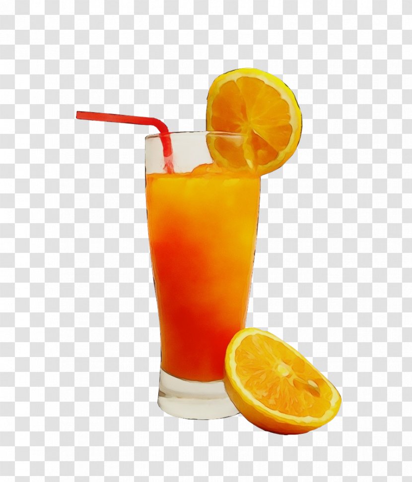 Orange Drink Juice Rum Swizzle Planter's Punch - Wet Ink - Hurricane Cocktail Garnish Transparent PNG