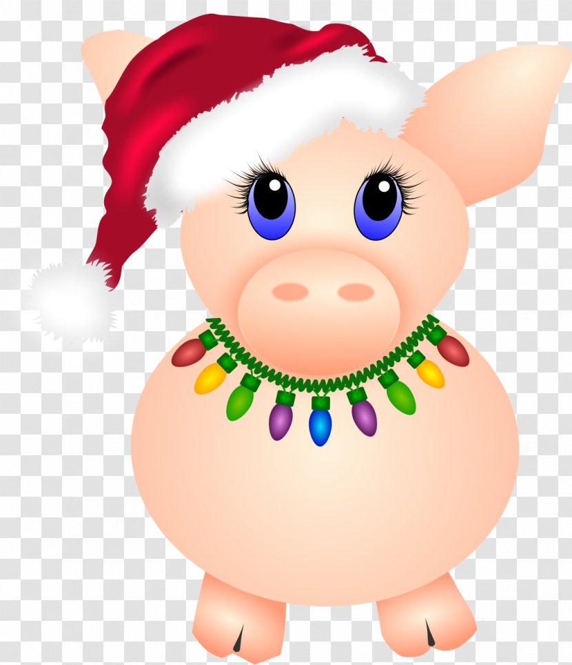 Pig Christmas Day Cattle Illustration Ornament - Dog Transparent PNG