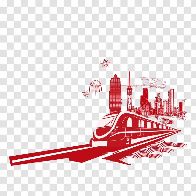 Train Rail Transport High-speed - Alta Velocidad Ferroviaria En China - And High-rise Buildings Transparent PNG