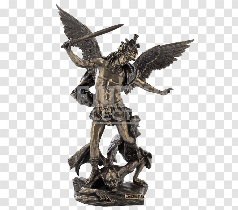 Michael Gabriel Lucifer Cherub Archangel - Bronze Sculpture - Devil Transparent PNG