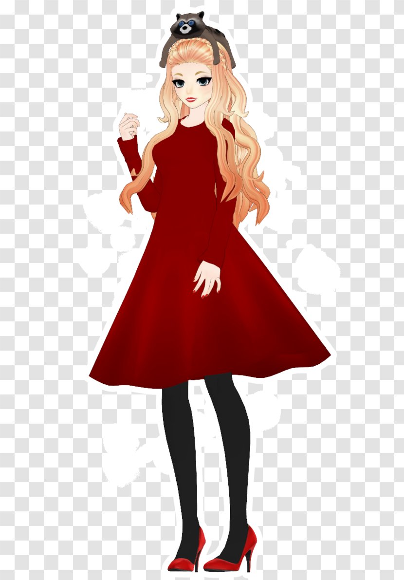 Illustration Cartoon Character Dress Christmas Day - Red Transparent PNG