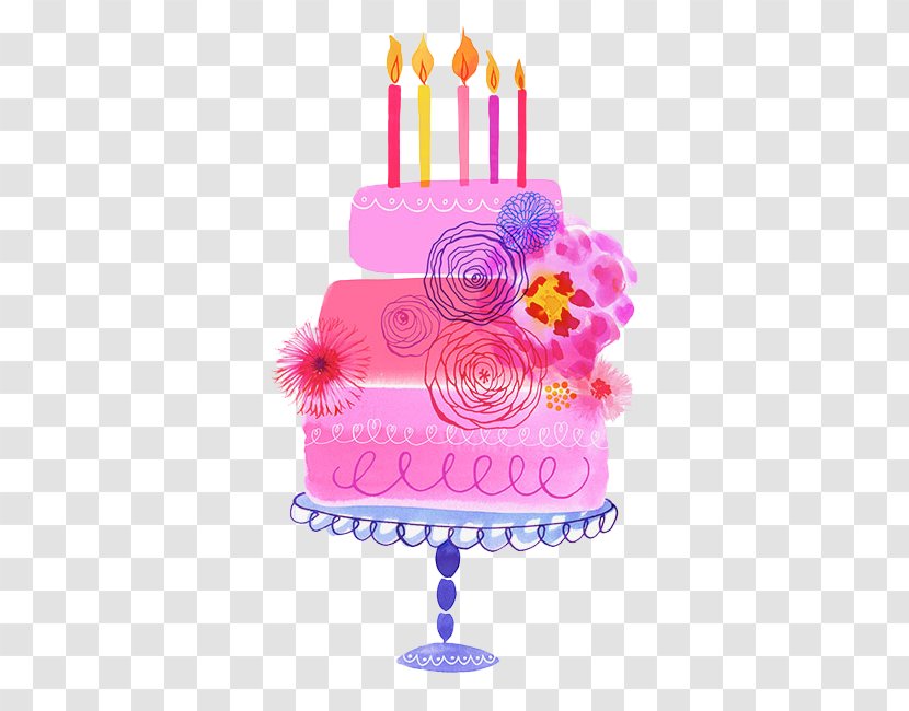 Birthday Cake Chocolate Cupcake - Magenta - Painted Pink Transparent PNG