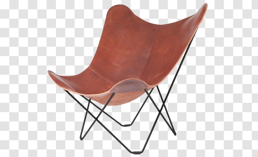 Butterfly Chair Leather Mariposa Pampa - Juan Kurchan - Oak Transparent PNG