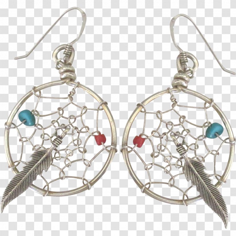 Earring Jewellery Silver Clothing Accessories Gemstone - Jewelry Making - Dreamcatcher Transparent PNG