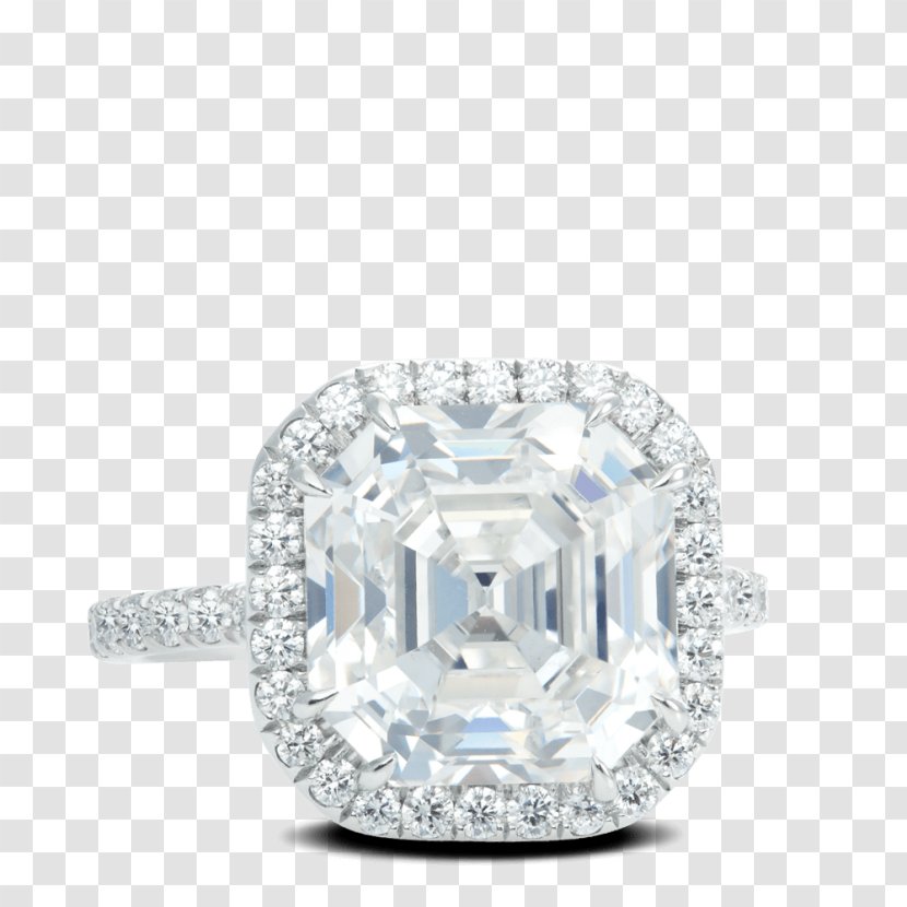 Ring Gemstone Jewellery Royal Asscher Diamond Company - Emerald - Halo Circle Transparent PNG