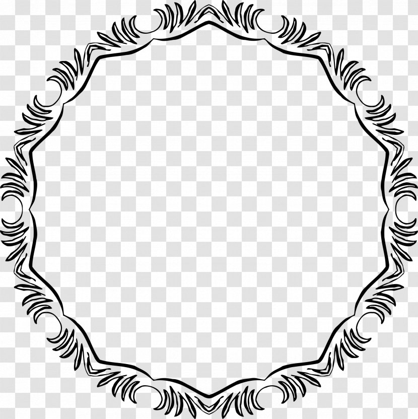 Line Art Ornament Photography Clip - Monochrome - Continental Circular Border Ornamentation Transparent PNG