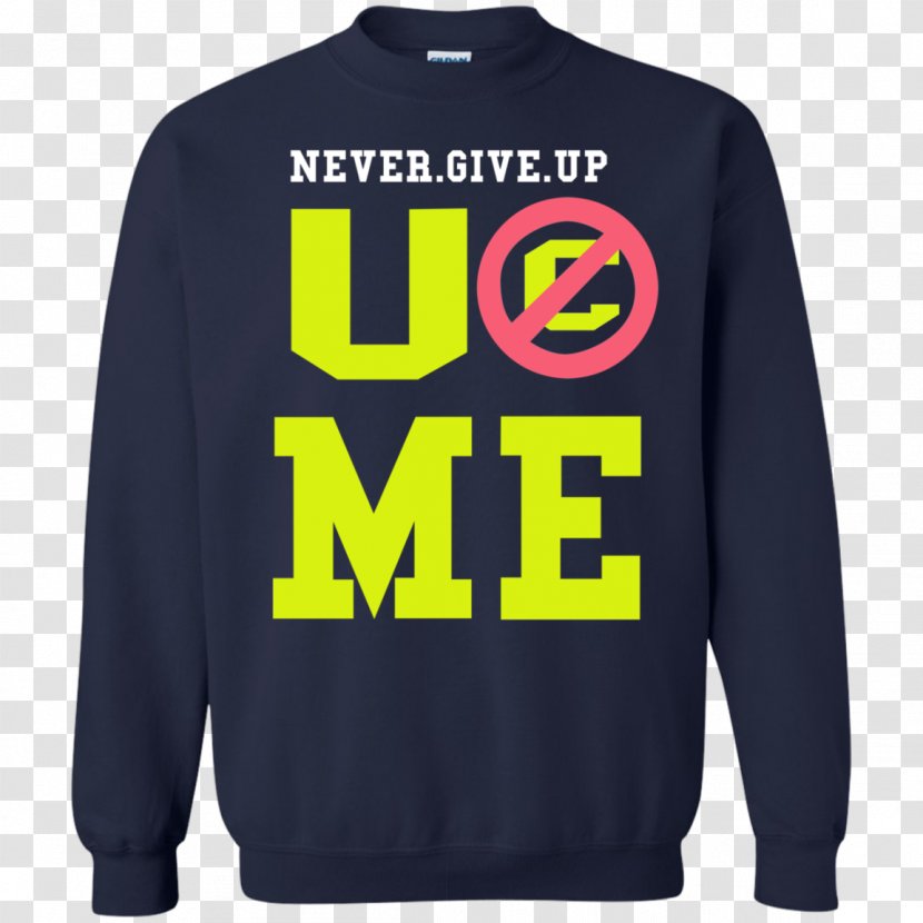 T-shirt Hoodie Sweater Sleeve - Active Shirt - Never Give Up Transparent PNG
