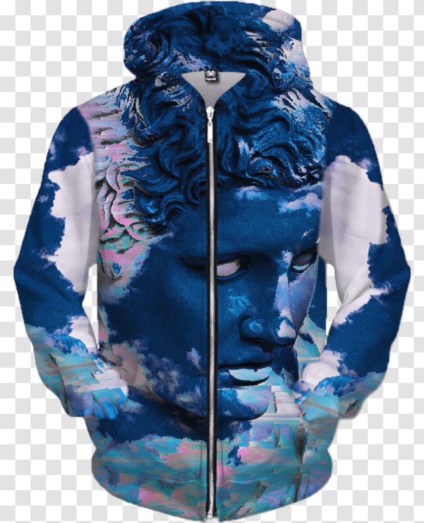 Hoodie Zipper All Over Print Cobalt Blue - Outerwear Transparent PNG