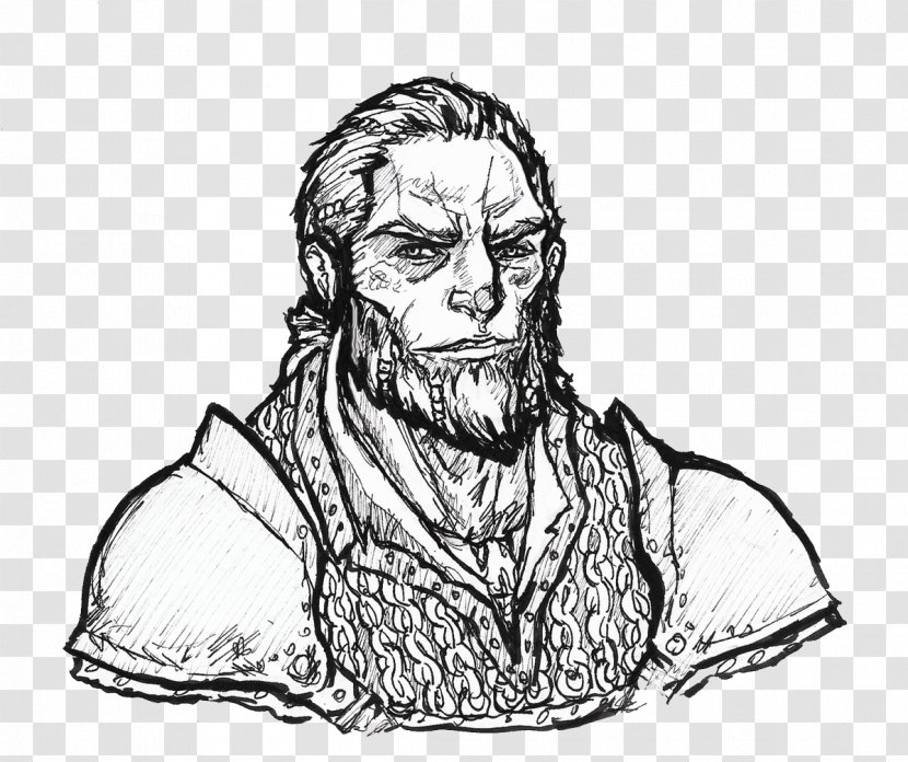 Facial Hair Sketch Illustration Drawing Human - Flower - Fighter Dwarf Rpg Transparent PNG