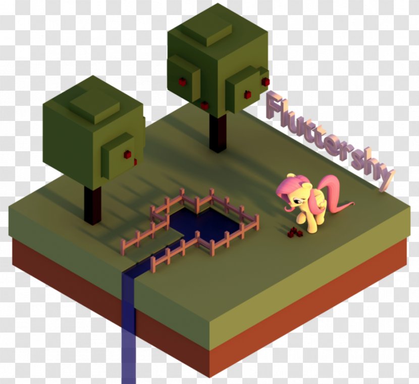 Fluttershy Rarity DeviantArt 3D Computer Graphics - Blender - Isometric Island Transparent PNG